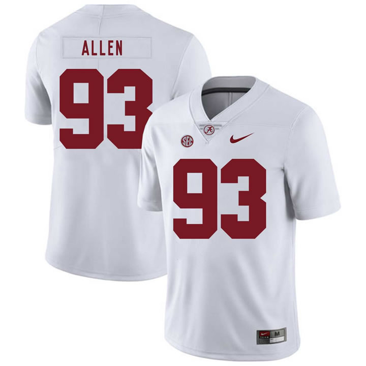 Alabama Crimson Tide 93 Jonathan Allen White Nike College Football Jersey Dzhi,We sell and wholesale Alabama Crimson Tide 93 Jonathan Allen White Nike College Football Jersey Dzhi on line form chian!